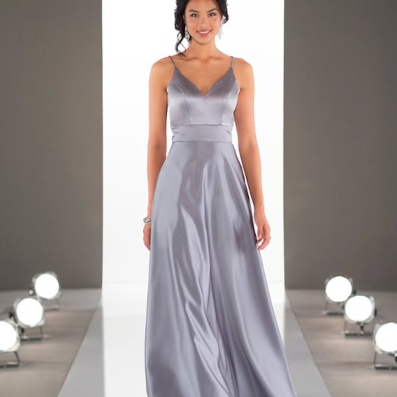 Formal White Satin Dress - Picture 1 of 3